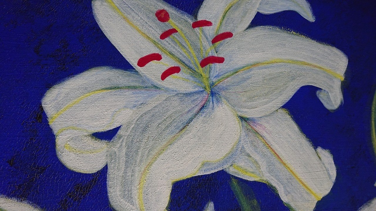 アクリル絵画 百合 アクリル画「ゆり」｜ちゅう。