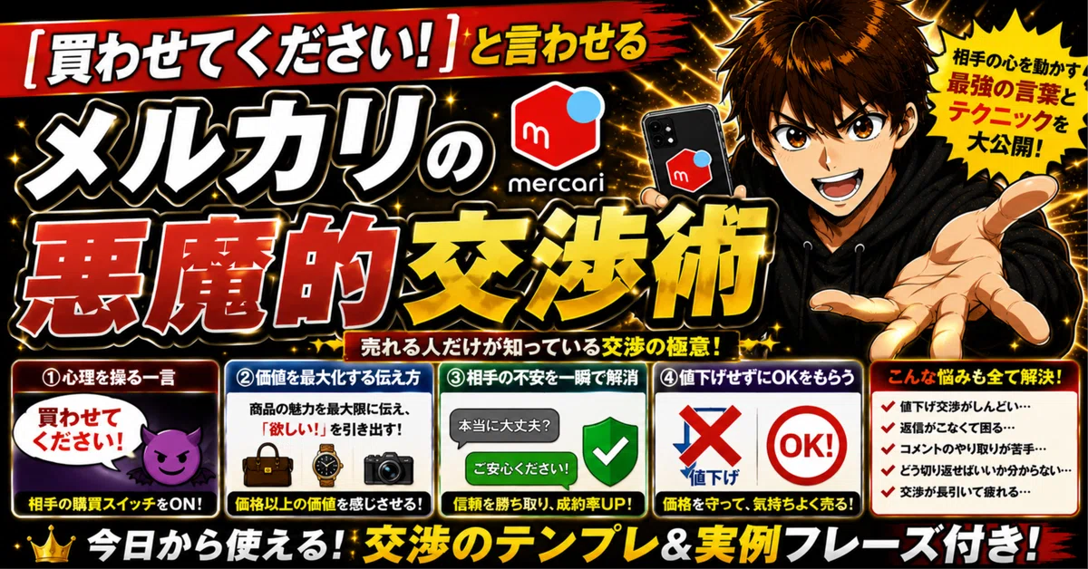 値下げ交渉を“購入確定”に変えるメルカリ交渉術｜メルカク | 副業の先生