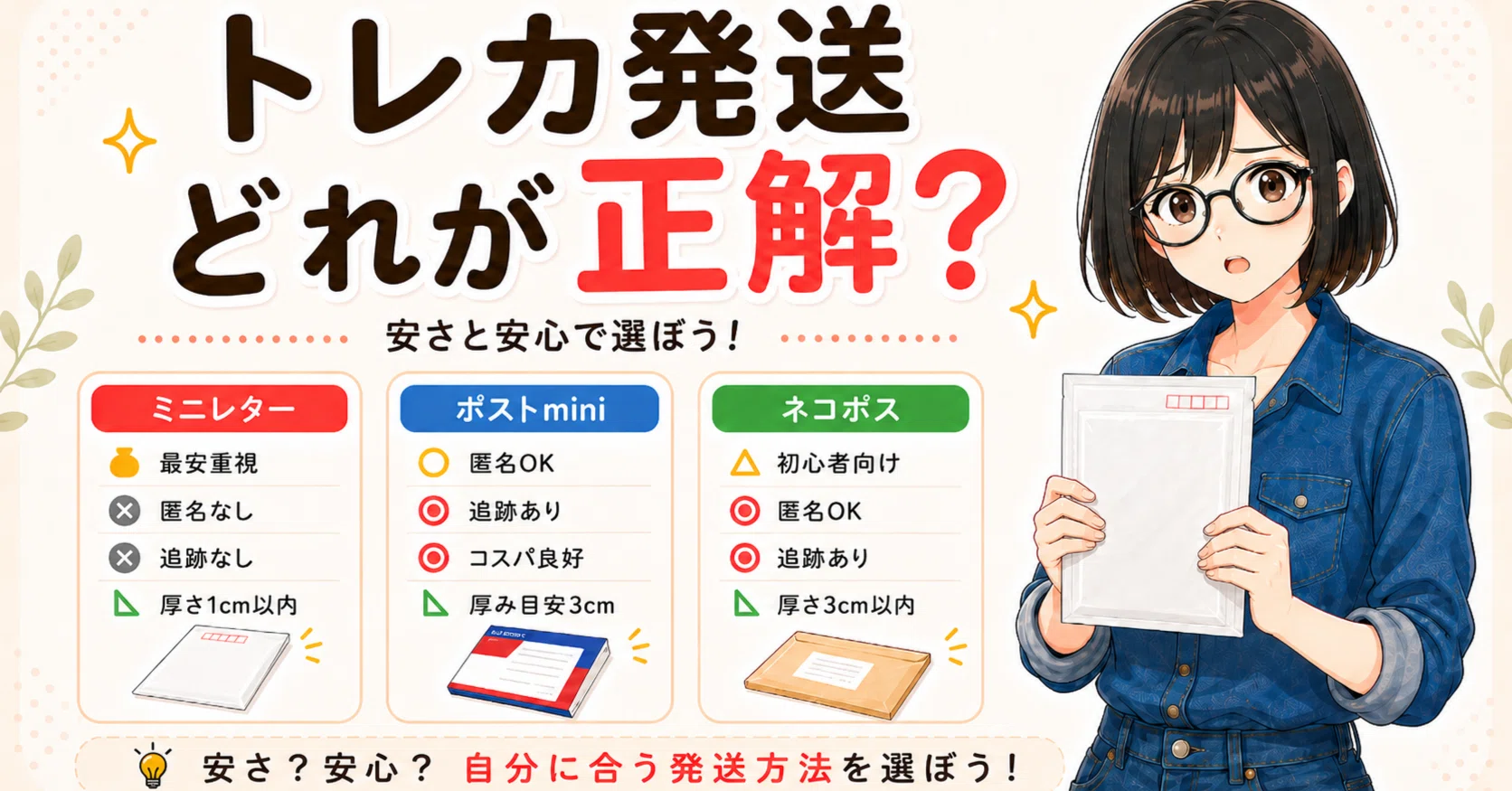 メルカリでトレカを送るならどれ？初心者向けに“安さと安心”で選び方を