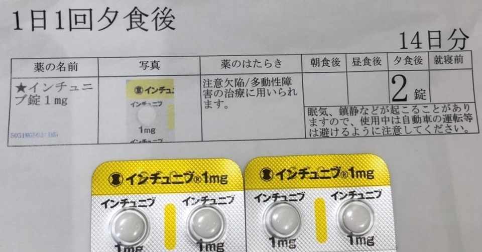 はじめてのadhdのお薬 インチュニブ 服薬日記 完 あすぺるぱぱ Twitter Note