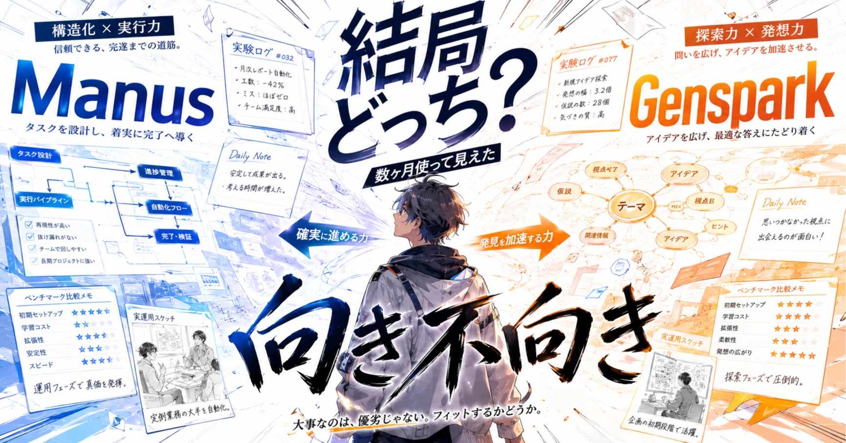 ManusとGenspark、結局どっち？数ヶ月使って見えた