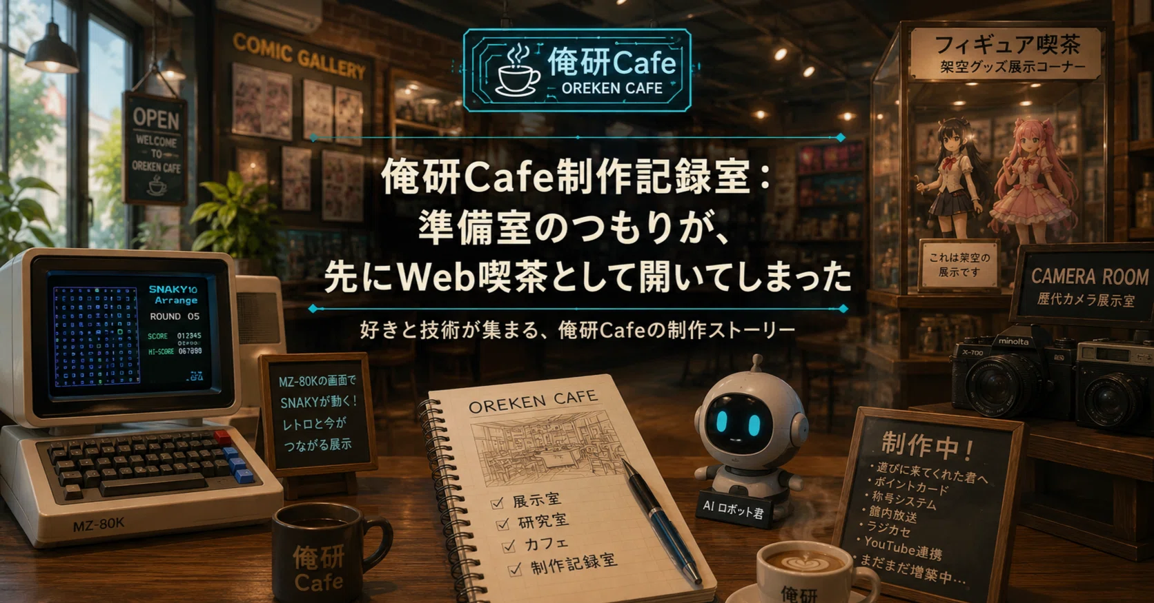 俺研Cafe制作記録室：準備室のつもりが、先にWeb喫茶として開いて