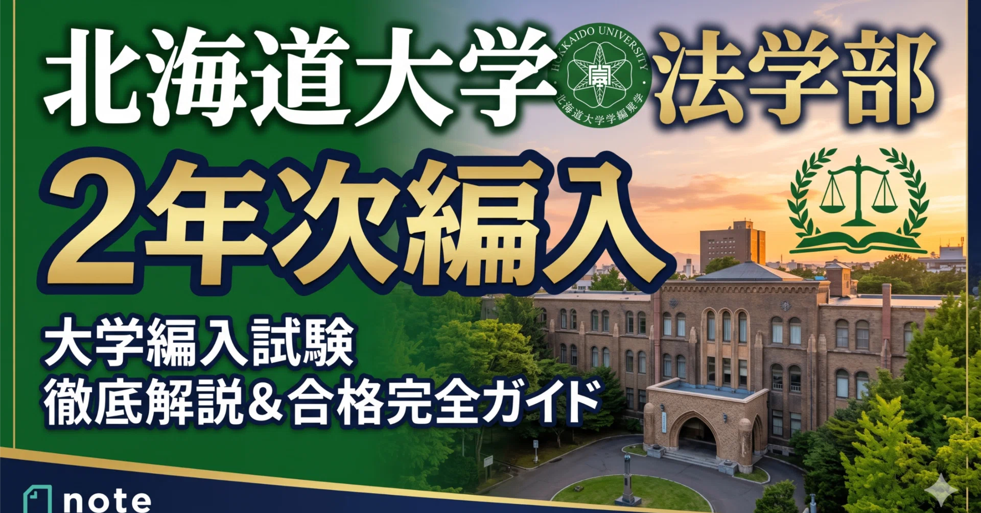 北海道大学法学部2年次編入試験 合格体験記｜試験内容・対策方法・使用