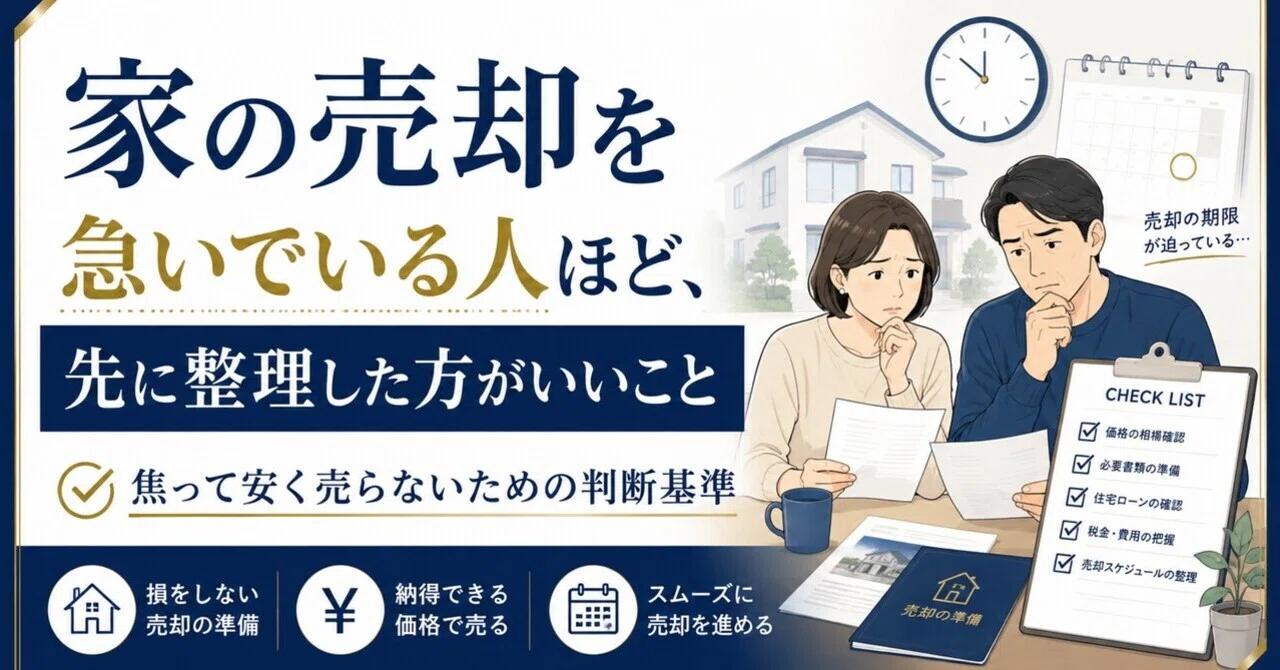 家の売却を急いでいる人ほど、先に整理した方がいいこと｜焦って安く 