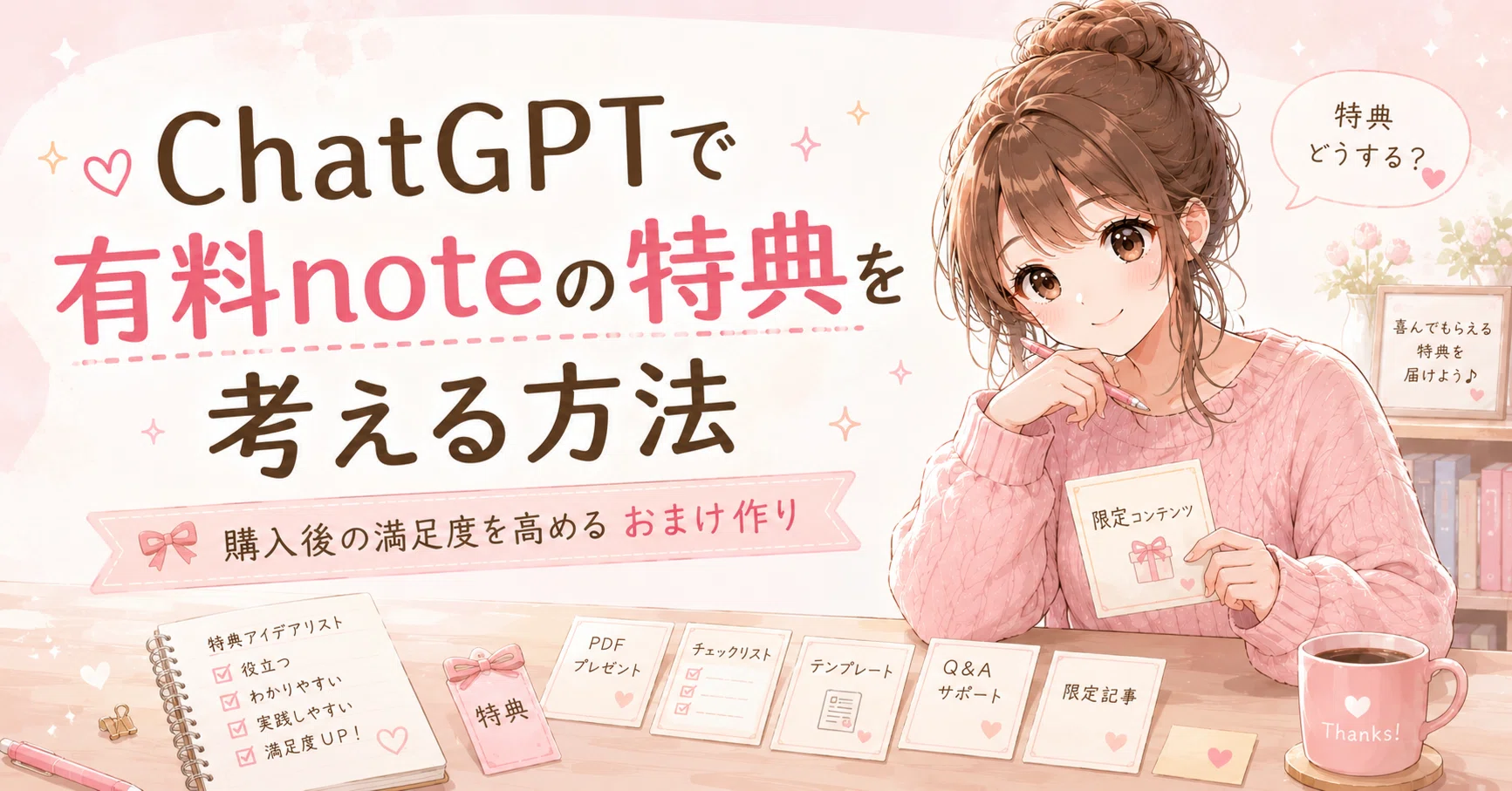 ChatGPTで有料noteの特典を考える方法｜購入後の満足度を高めるおまけ 