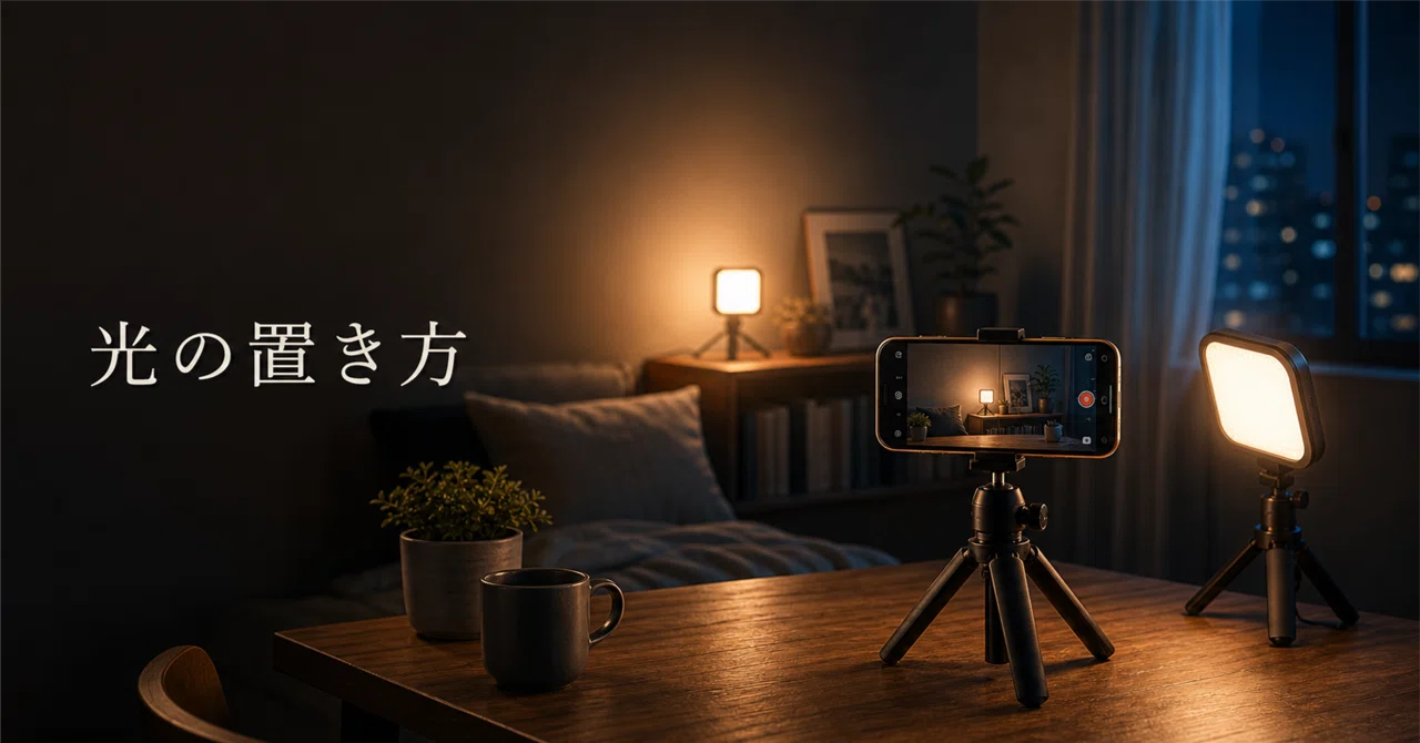 初心者向け】撮影用LEDライトの置き方｜部屋Vlog・スマホ動画が自然に 
