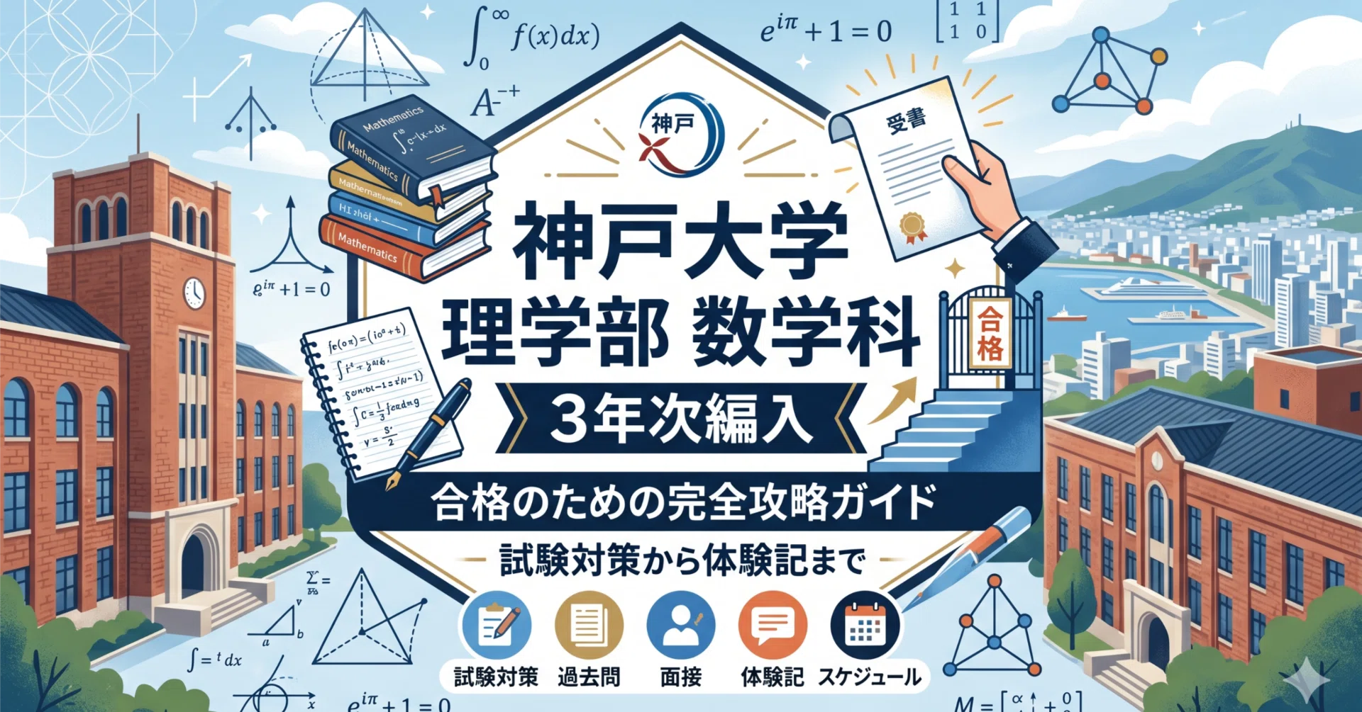 神戸大学理学部数学科3年次編入試験 合格体験記｜試験内容・対策方法