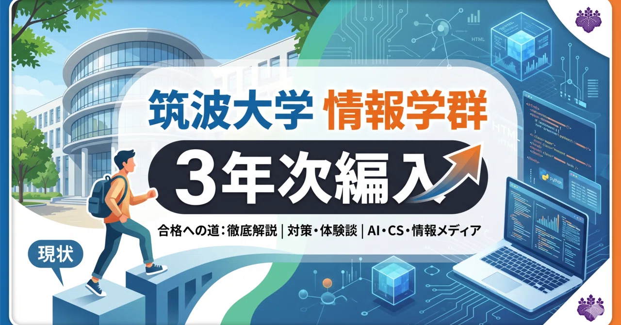 筑波大学情報学群情報メディア創成学類3年次編入試験 合格体験記｜試験