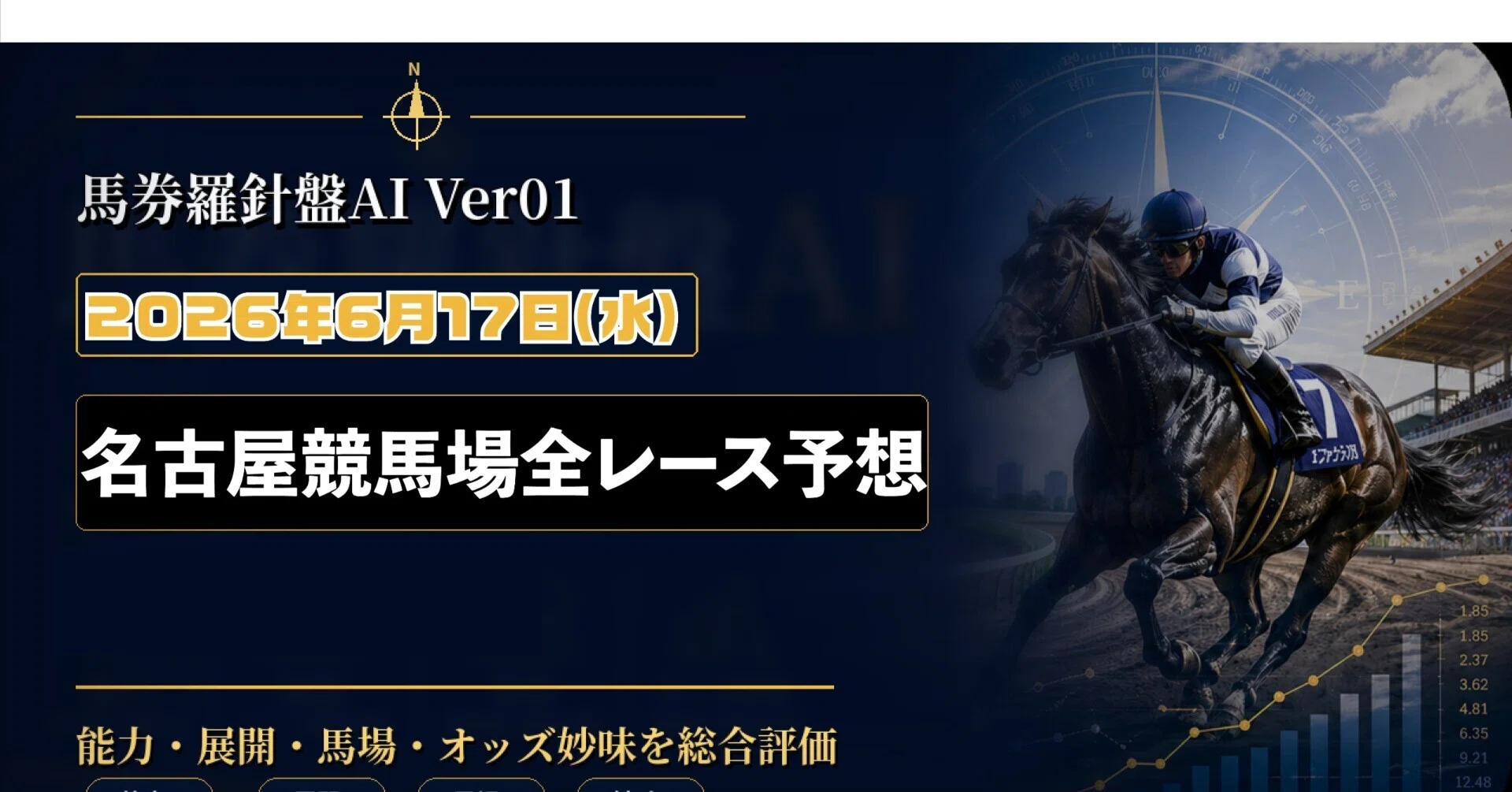 2026年6月17日 名古屋競馬 全レース予想｜馬券羅針盤AI Ver01｜ライス