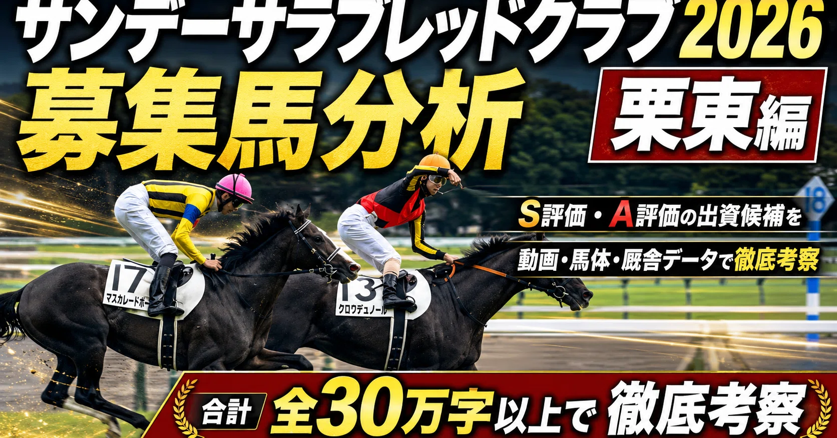 サンデーサラブレッドクラブ2026募集馬分析YouTube】栗東編｜S評価・A