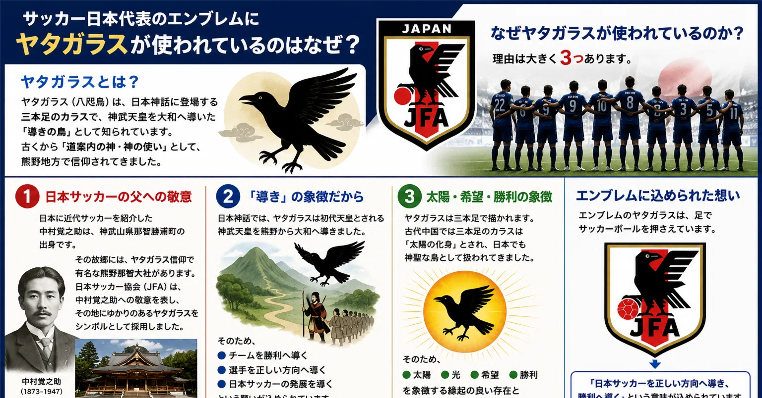サッカー日本代表のエンブレムのヤタガラスについて｜Office S-Method