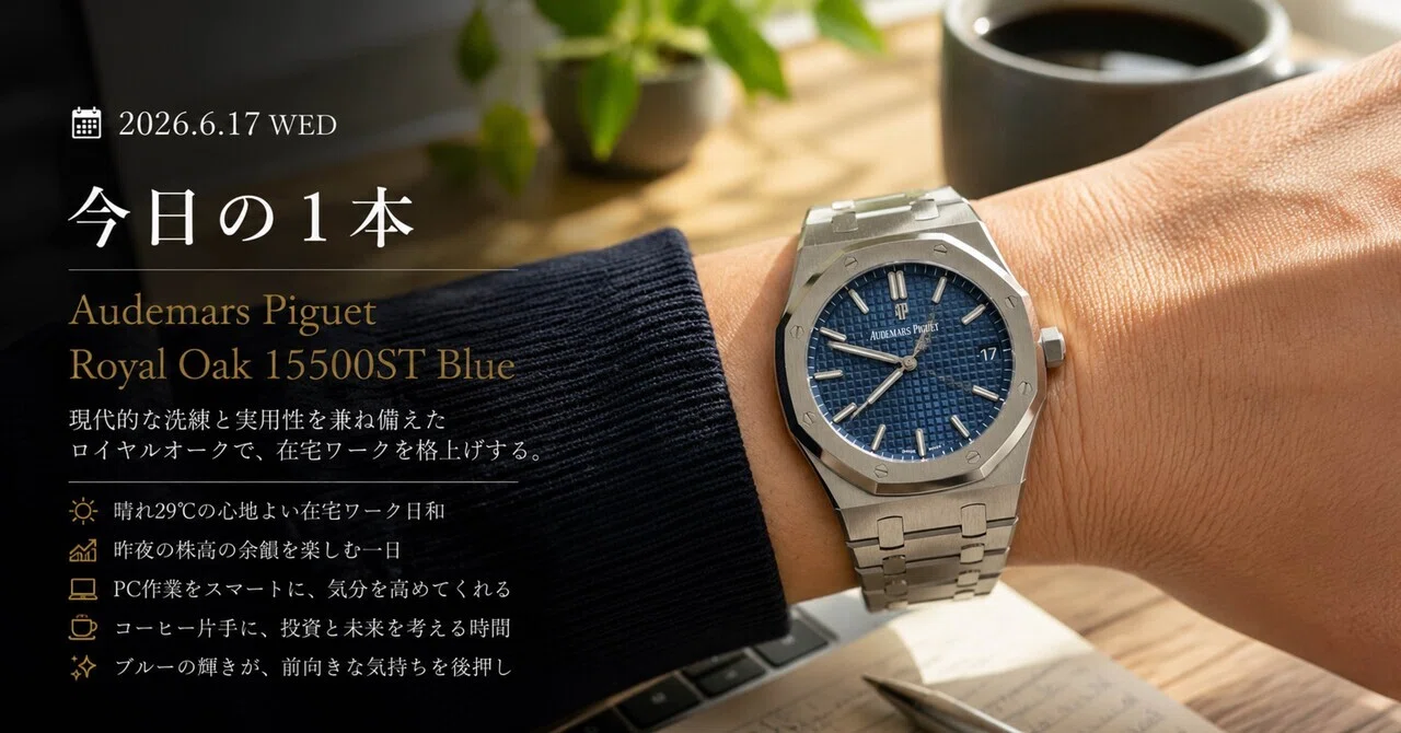 今日の1本〜Audemars Piguet Royal Oak 15500ST Blue〜｜hiro｜SSD投資 