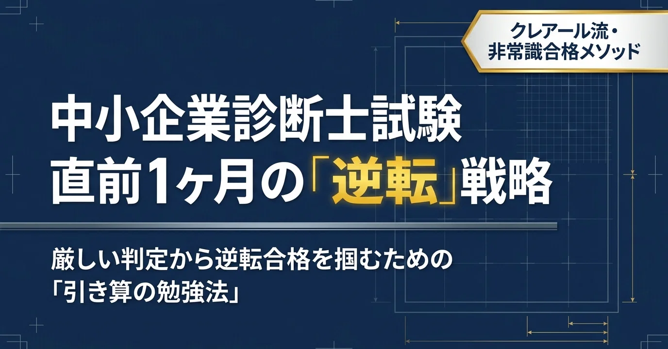 中小企業診断士】直前1ヶ月の勉強法｜7つの戦略で逆転合格【1次試験