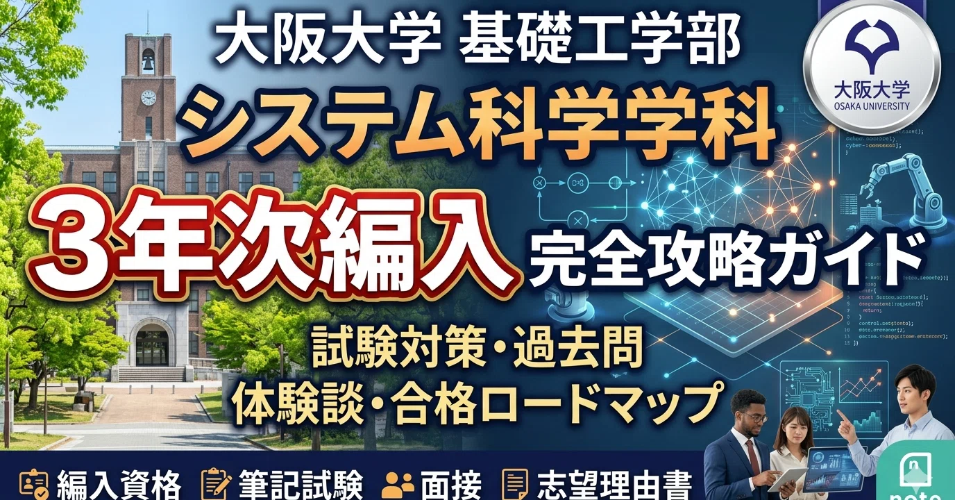 大阪大学基礎工学部システム科学学科3年次編入試験 合格体験記｜試験