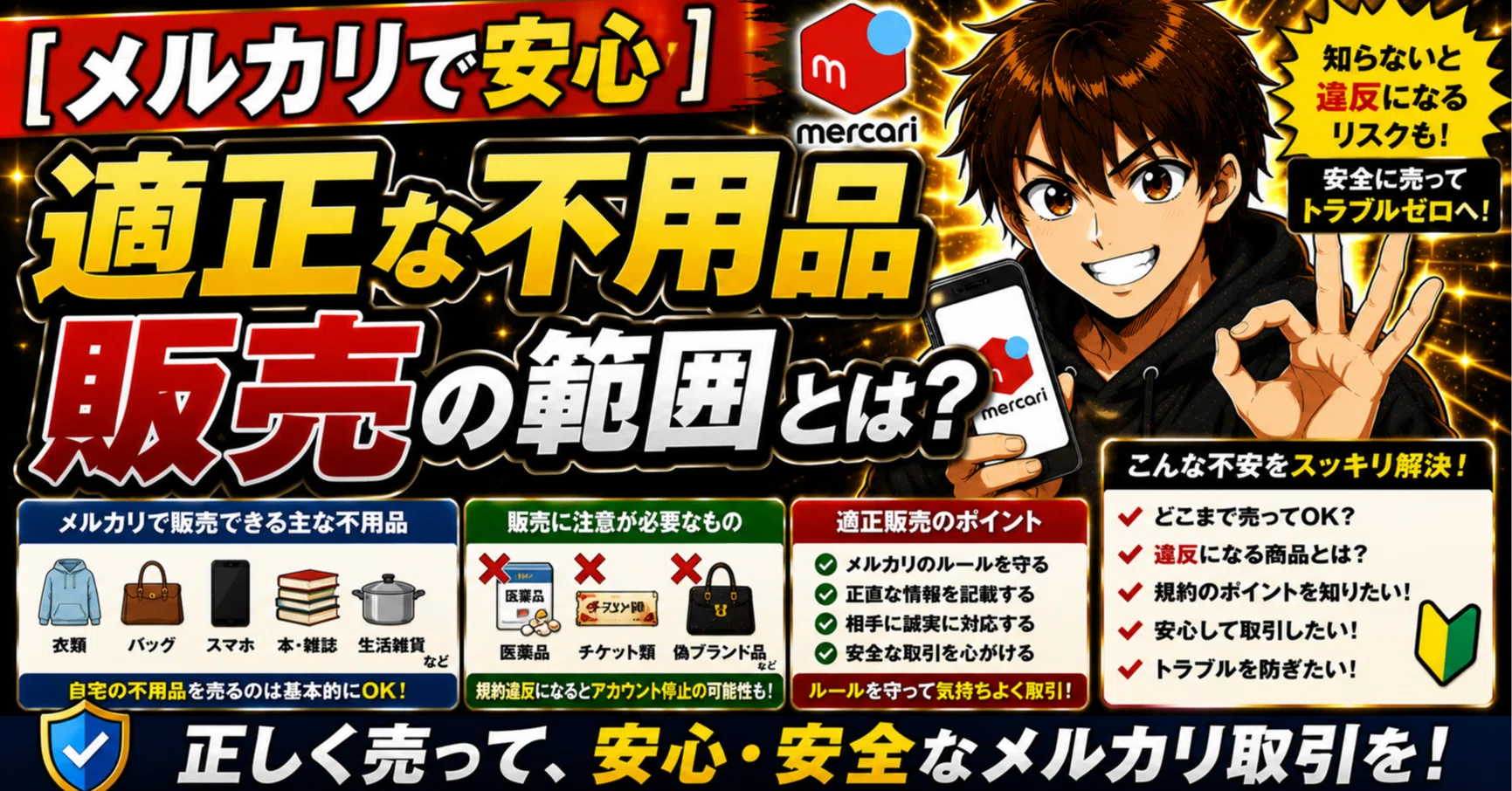 メルカリ不用品販売、どこまでならセーフ？｜メルカク | 副業の先生