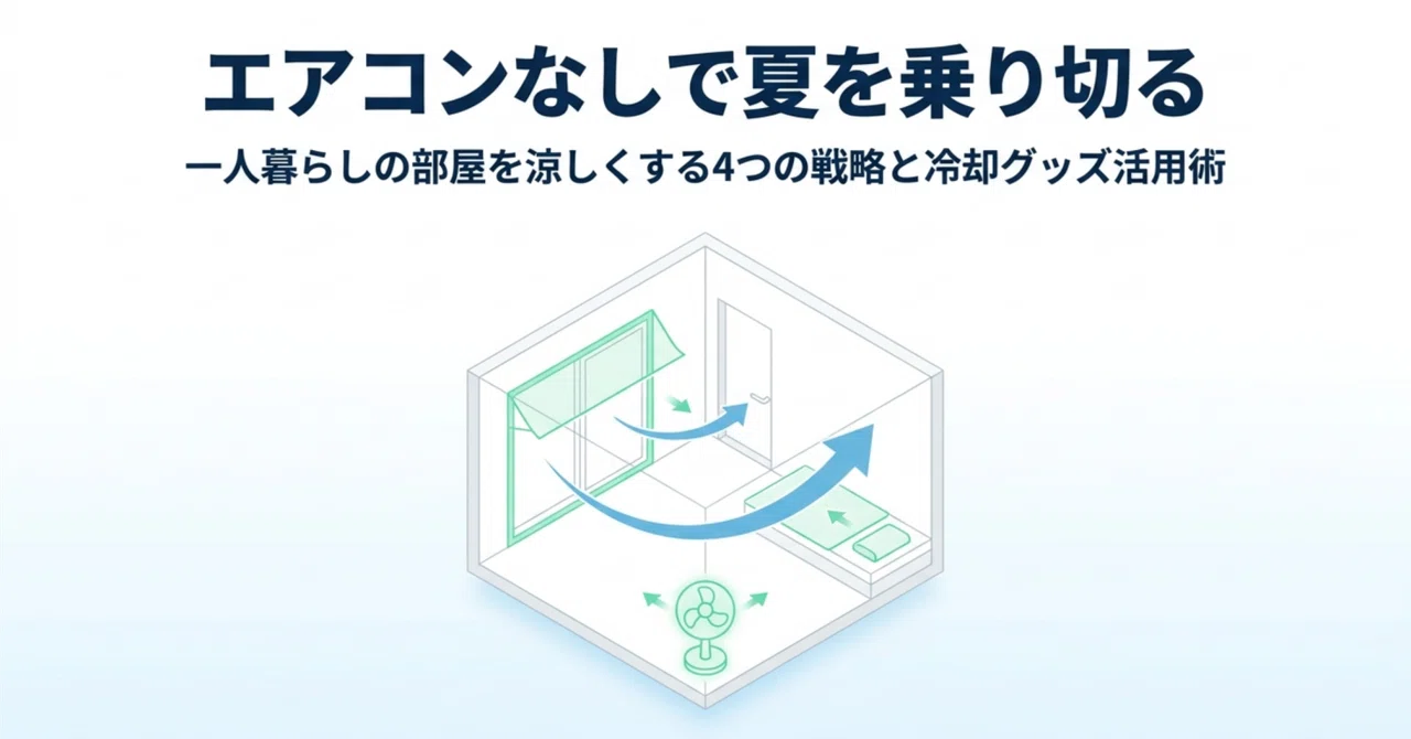 エアコンなしで夏を乗り切る｜一人暮らしの部屋を涼しくする4つの戦略と冷却グッズ活用術｜一人暮らしスキル note
