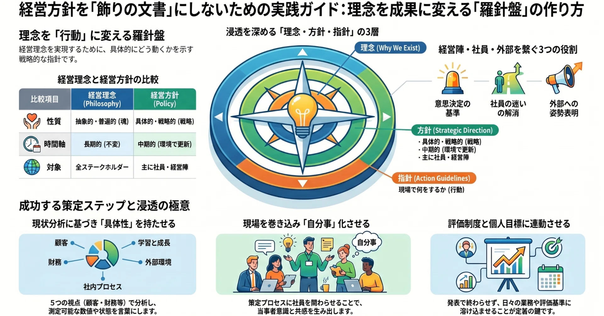 経営方針とは？意味・作り方・浸透方法を実例つきで解説｜未来共創
