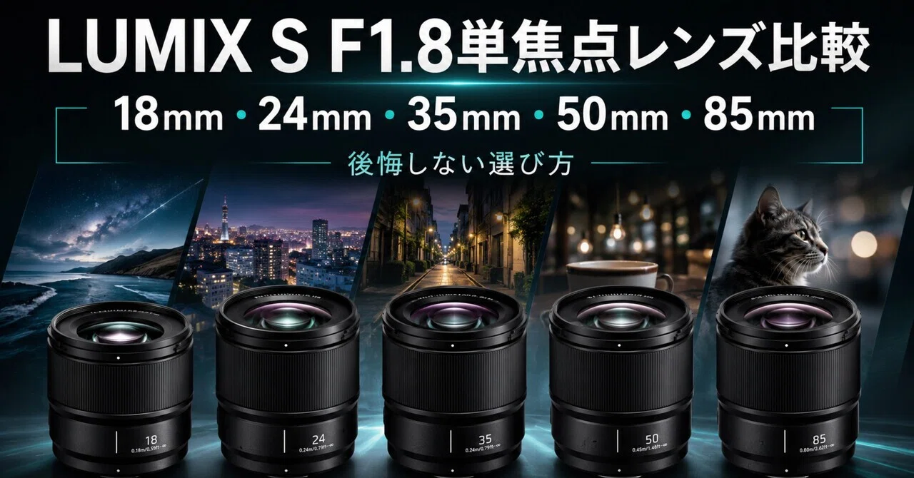 LUMIX S F1.8単焦点レンズ比較｜18mm・24mm・35mm・50mm・85mmで後悔