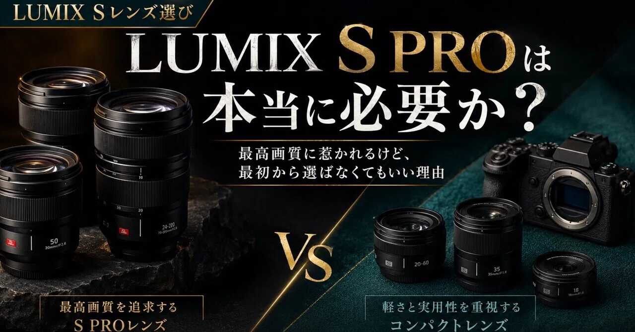 LUMIX S PROは本当に必要か｜最高画質に惹かれるけど、最初から選ば