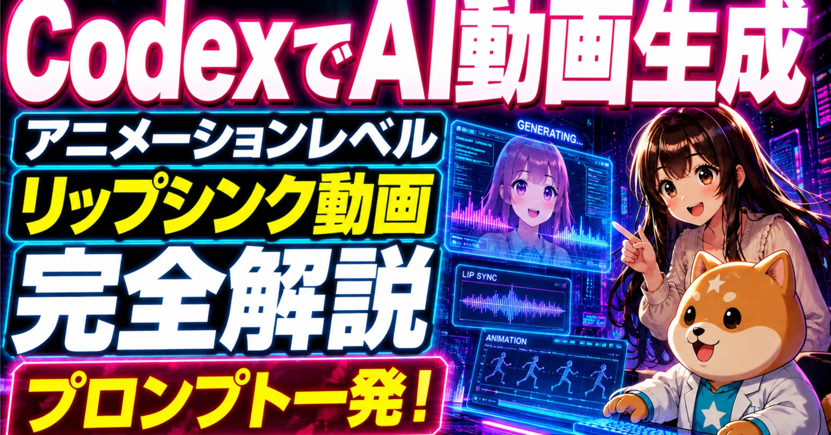CodexでリップシンクAI動画を作る方法を解説！画像・音声・Pythonを