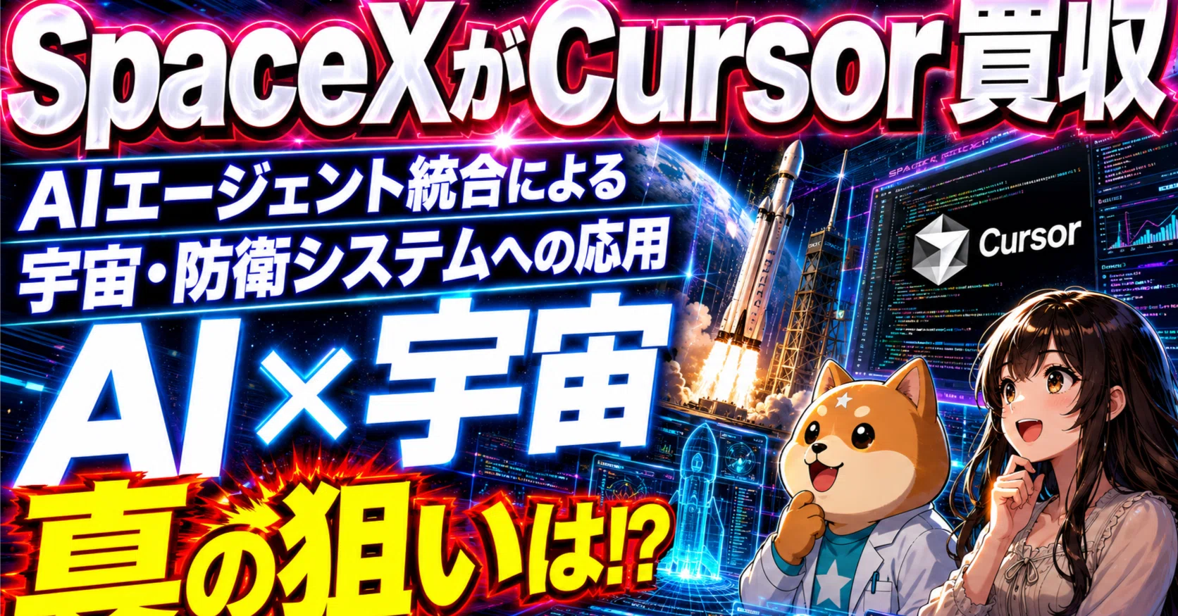 AI×宇宙】SpaceXのCursor買収を徹底解説！AIエージェント統合による
