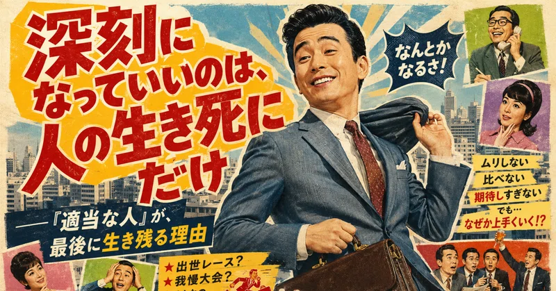 深刻になっていいのは、人の生き死にだけ ──「適当な人」が、最後に生き残る理由 eyecatch