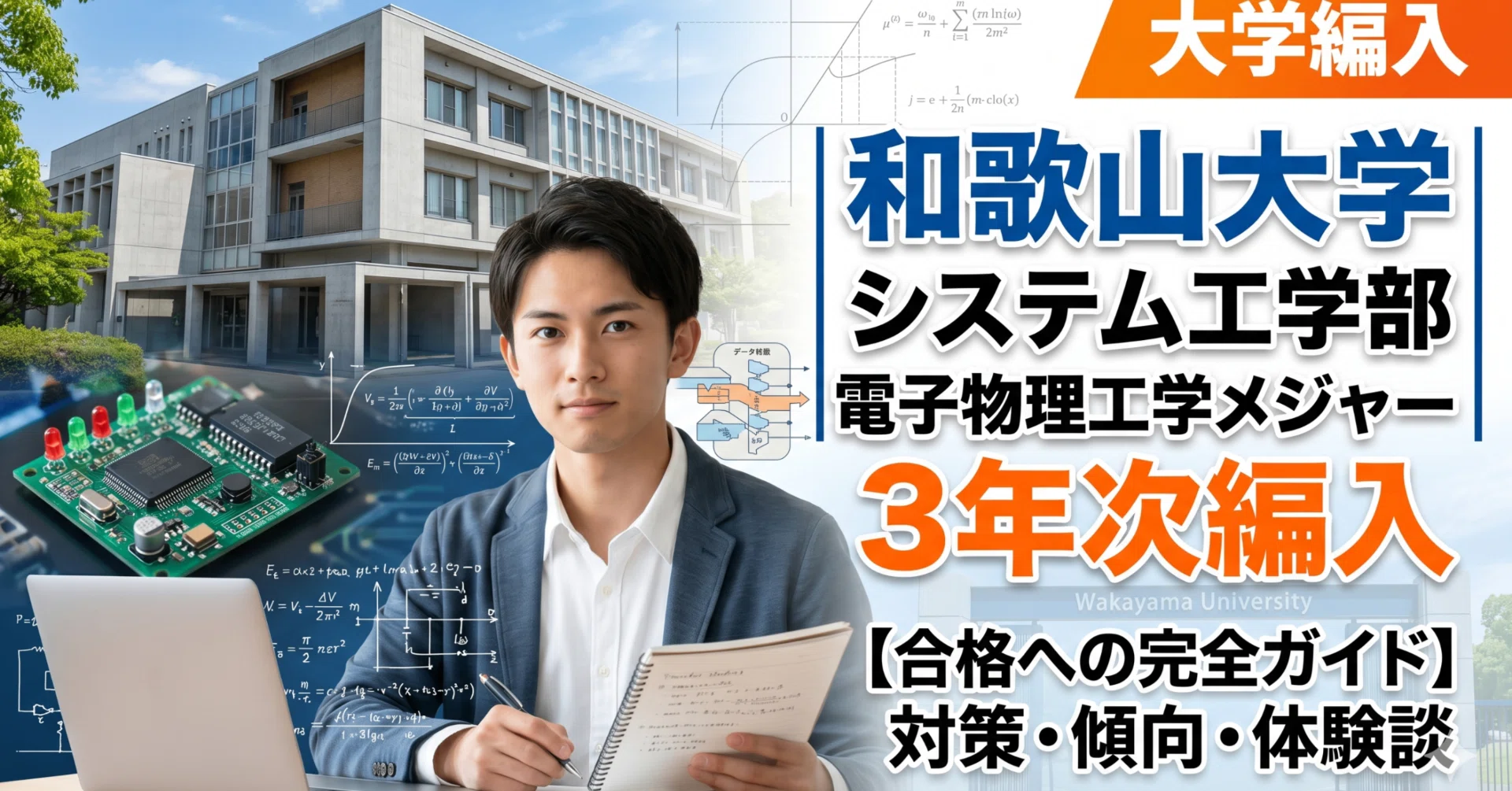 和歌山大学 システム工学科編入学試験過去問12年分！ 和歌山大学システム工学部電子物理工学メジャー3年次編入試験 合格体験