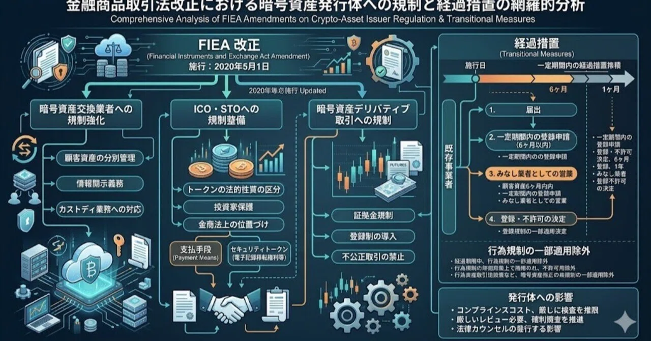 金融商品取引法改正における暗号資産発行体への規制と経過措置の網羅的