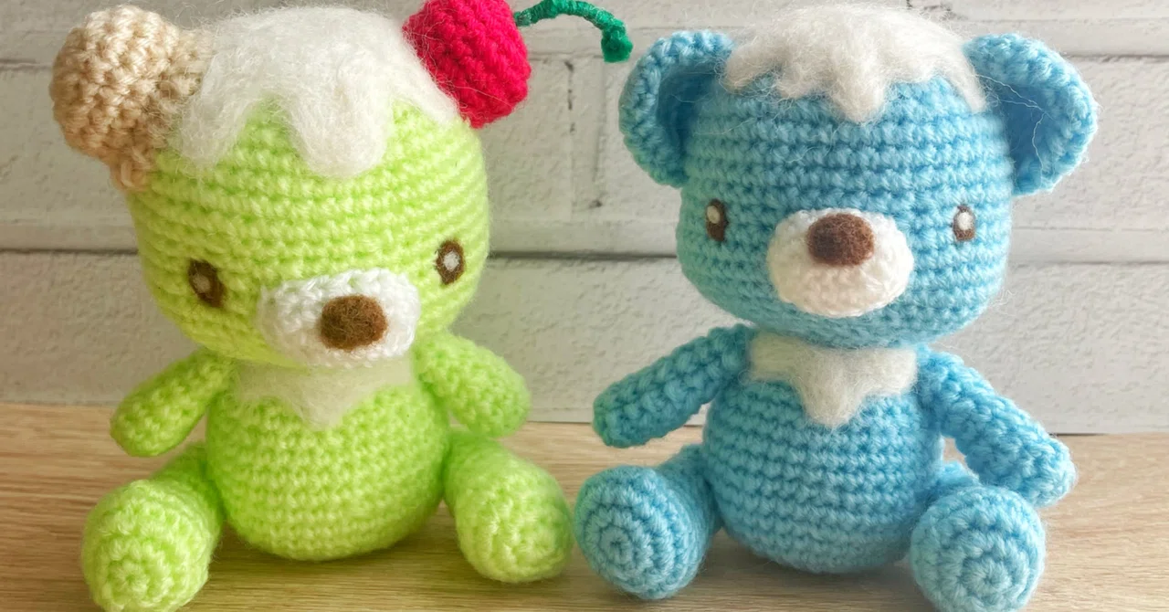 ❁*!様 ハンドメイド／編みぐるみ／くま ハンドメイド 編みぐるみ 『ドリンクマ』シリーズ 『クリームソーダ