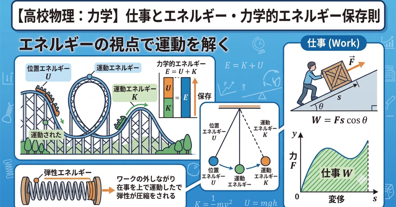 高校物理：力学】仕事とエネルギー・力学的エネルギー保存則