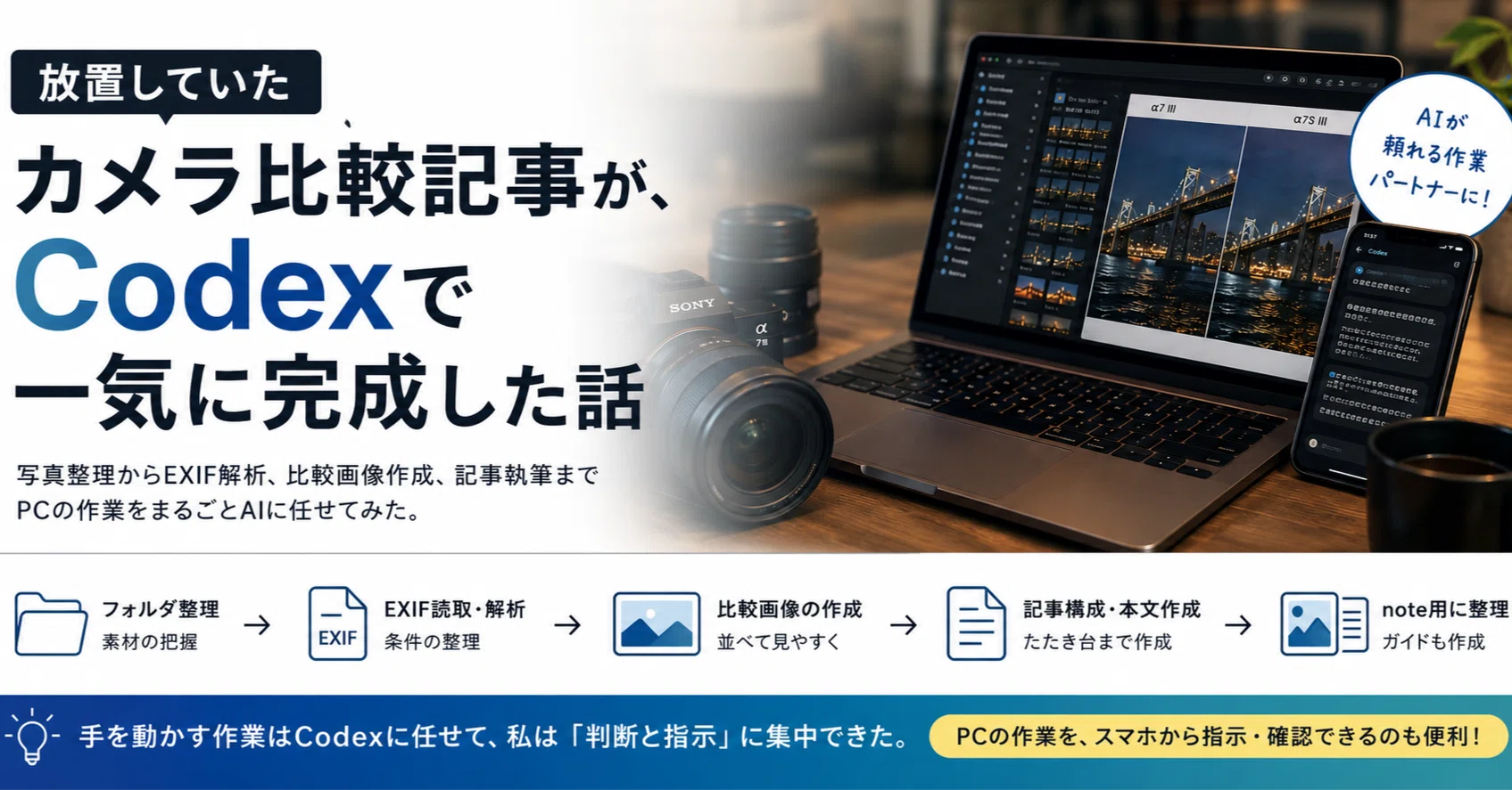 放置していたカメラ比較記事を、Codexに片づけてもらった話｜探偵sk