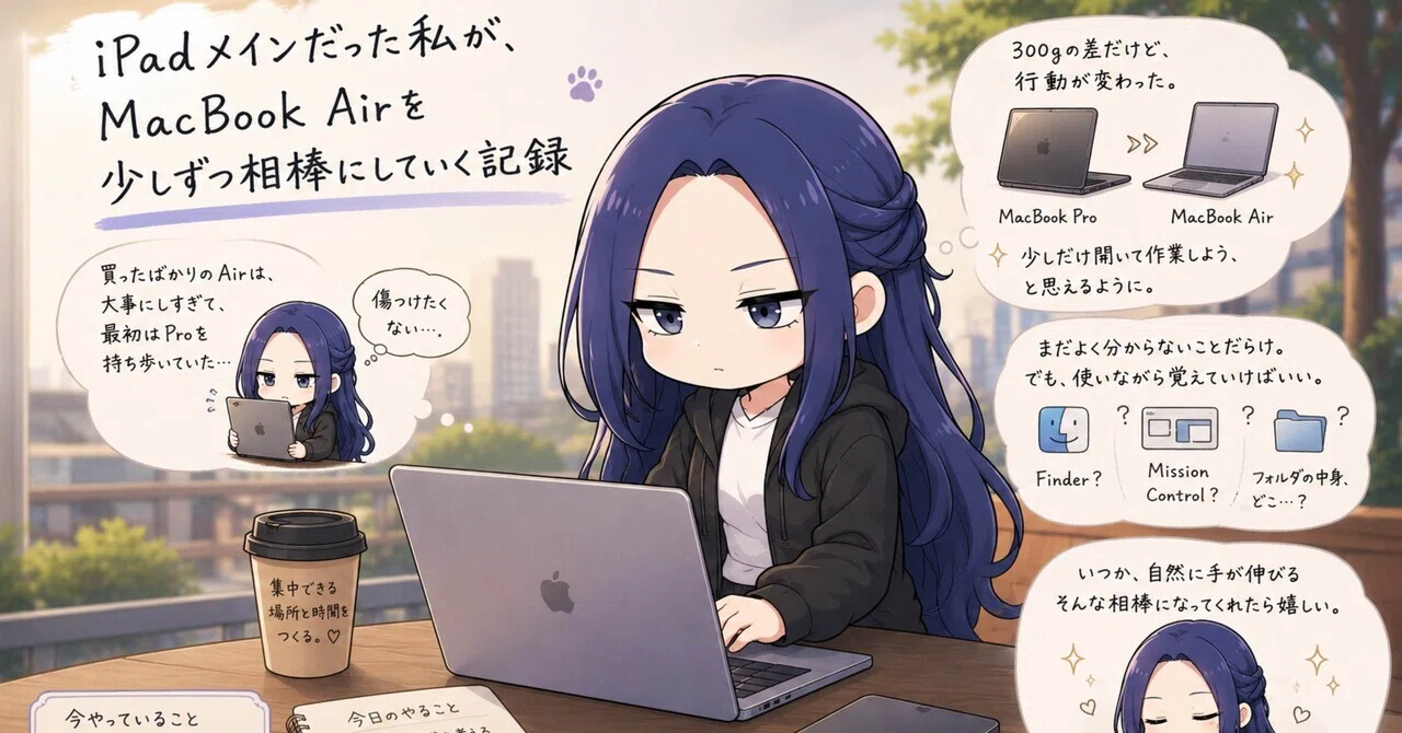 ガジェット(日常)】iPadメインだった私が、MacBook Airを少しずつ相棒