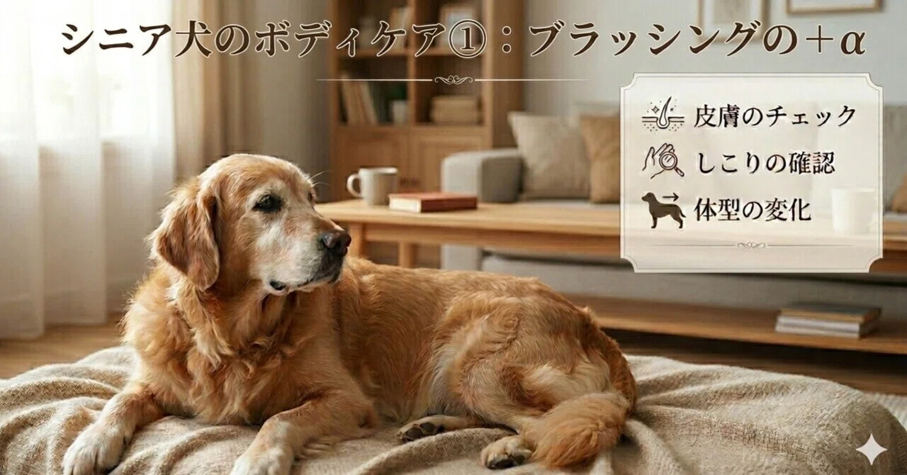 シニア犬のボディケア①：ブラッシングの＋‪α｜ゆうと｜愛玩動物看護師‬