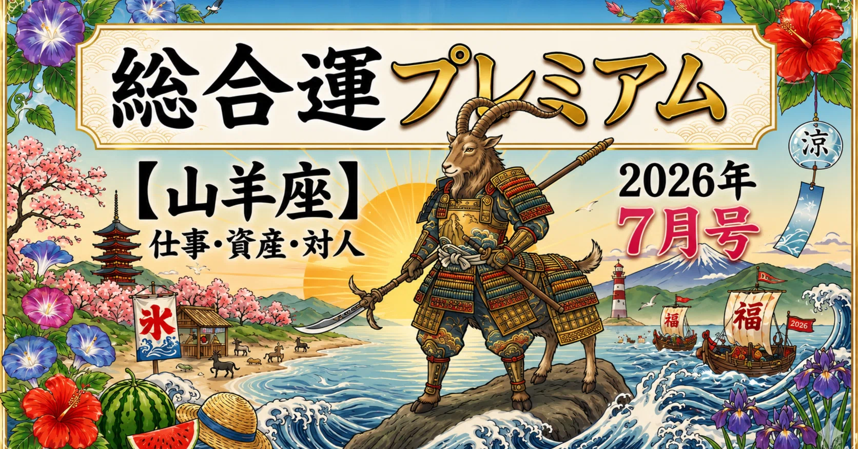 2026年7月】山羊座の運勢 総合運プレミアム～仕事・資産・対人～｜荒波