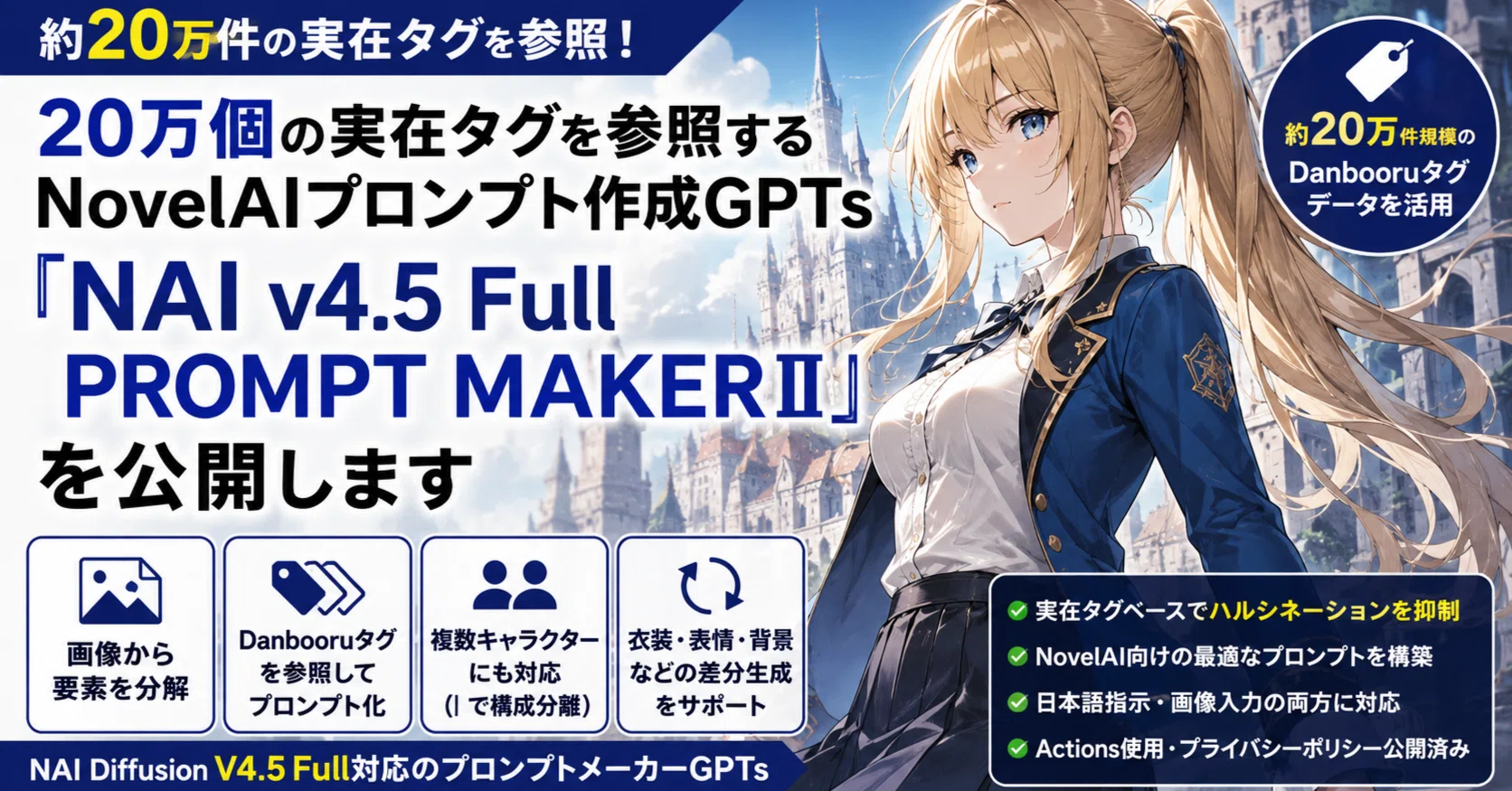 20万個の実在タグを参照するNovelAIプロンプト作成GPTs『NAI v4.5 Full