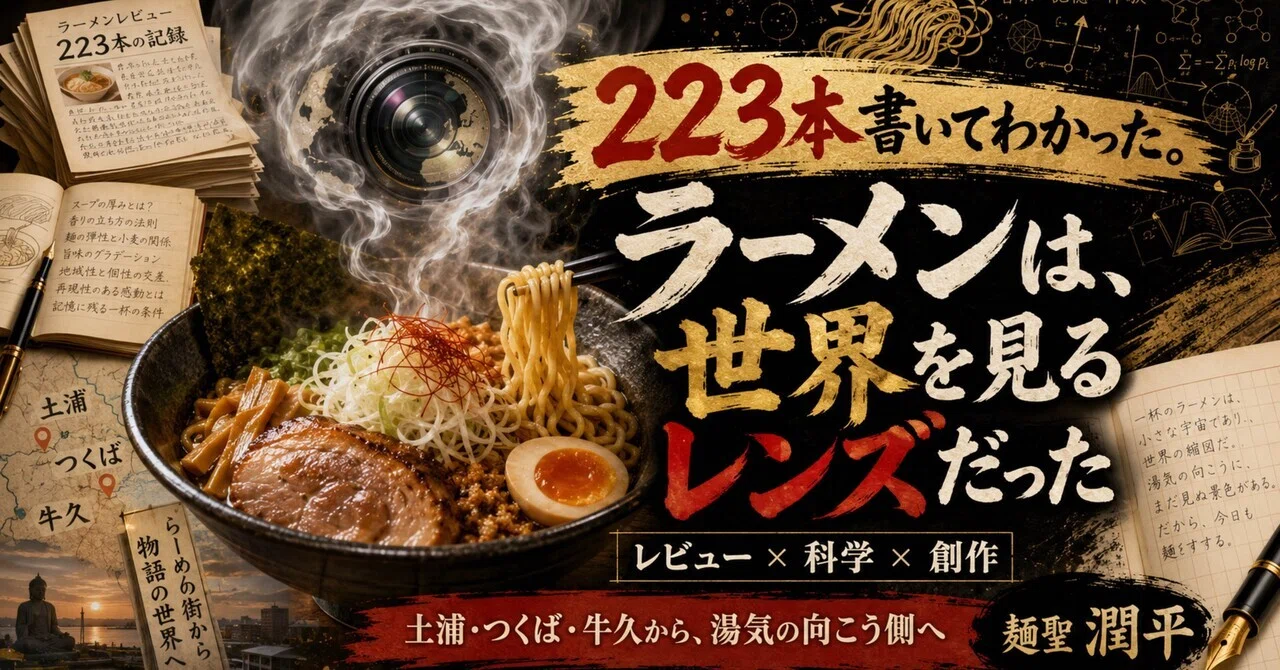 223本書いてわかった。ラーメンは、世界を見るレンズだった｜麺聖 潤平