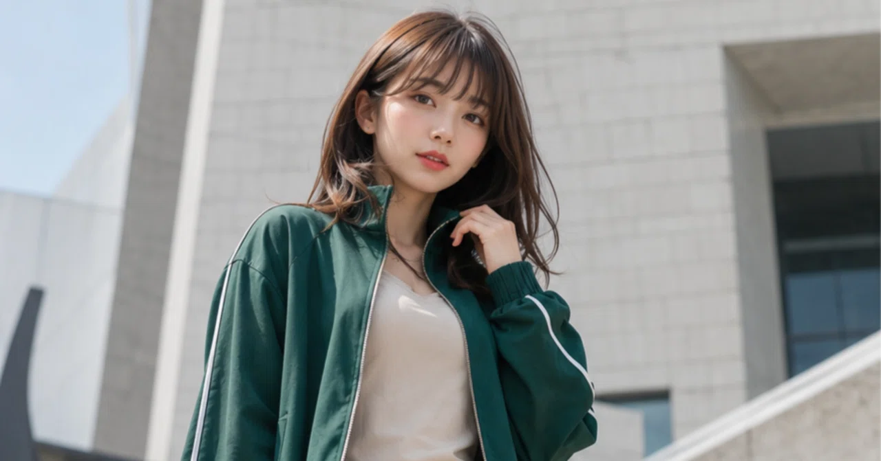 画像生成AI】「トラックジャケットの女性ポートレート」をAIで生成する