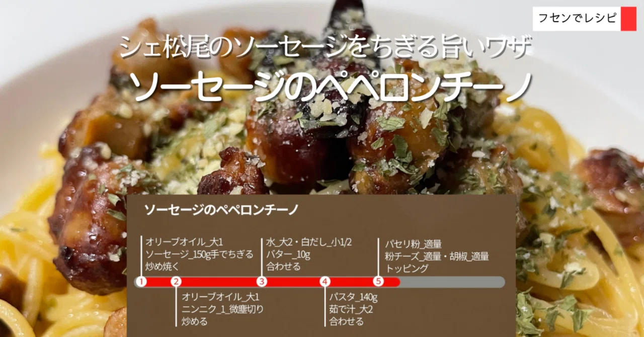 ソーセージのペペロンチーノ｜sawadaFUSEN