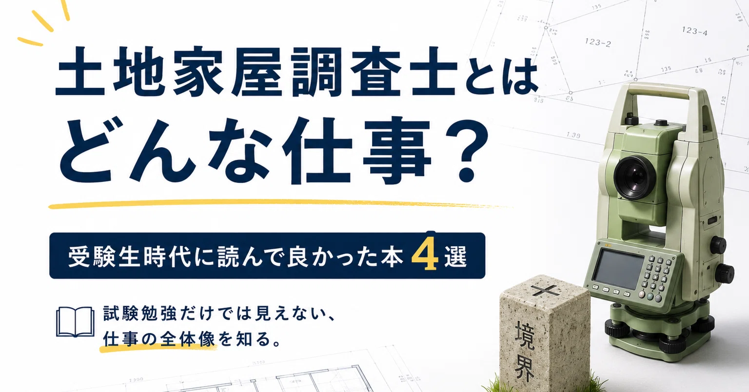 土地家屋調査士とはどんな仕事？受験生に読んでほしい本4選【土地家屋