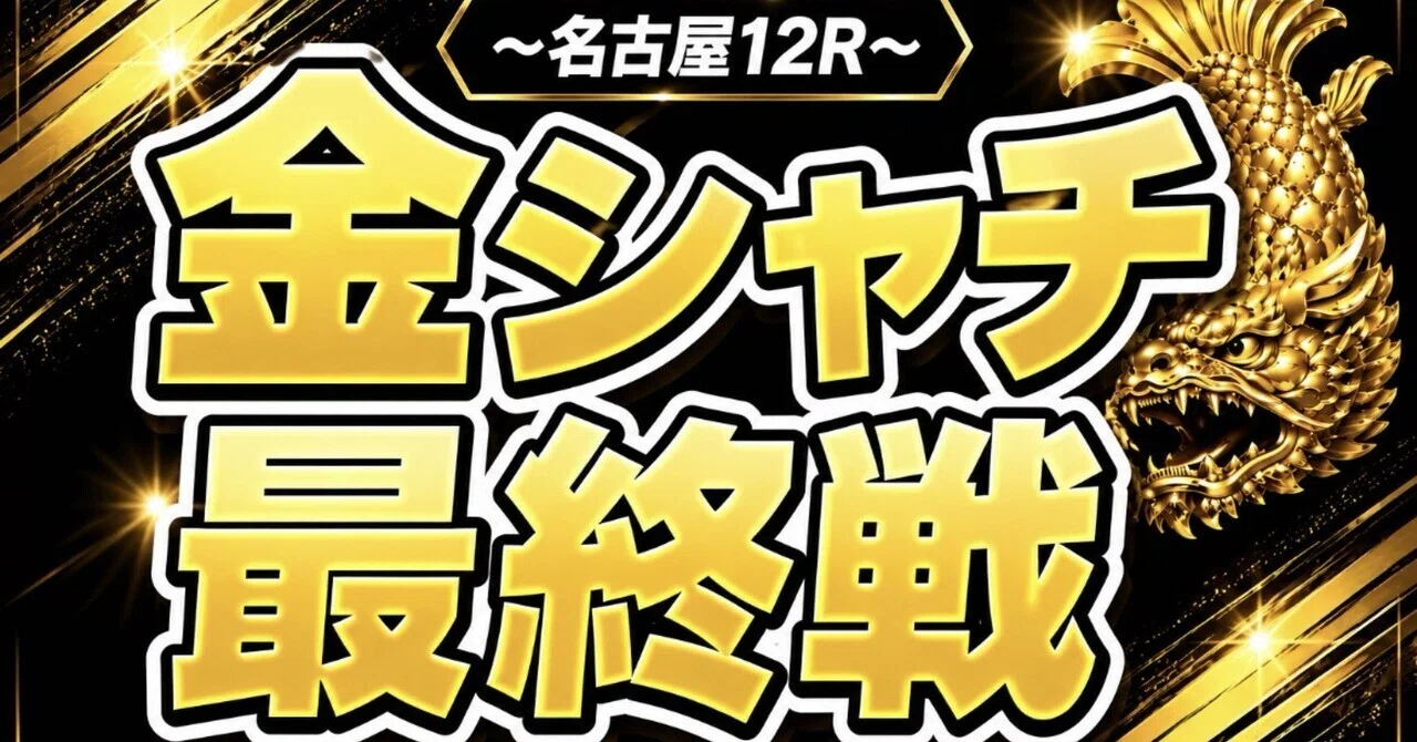 信頼度S+】💥金シャチ最終戦💥名古屋12R予想※6月19日(金) 見解＆買い 