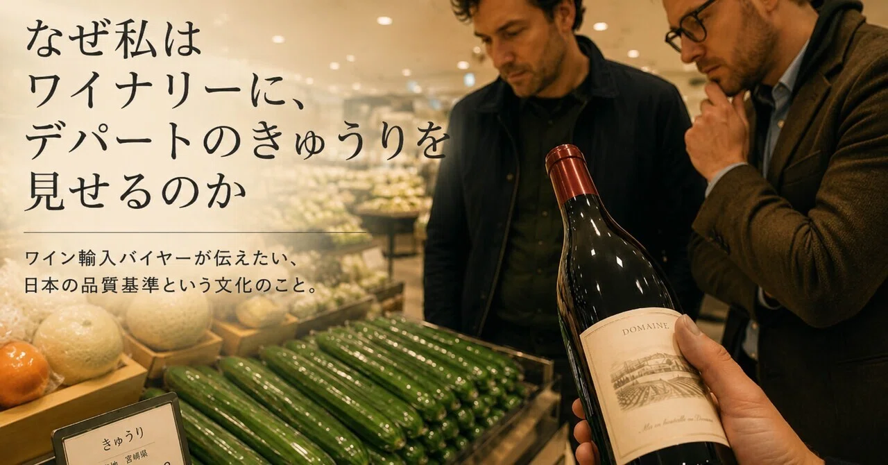 なぜ私はワイナリーに、デパートのきゅうりを見せるのか｜Ao 