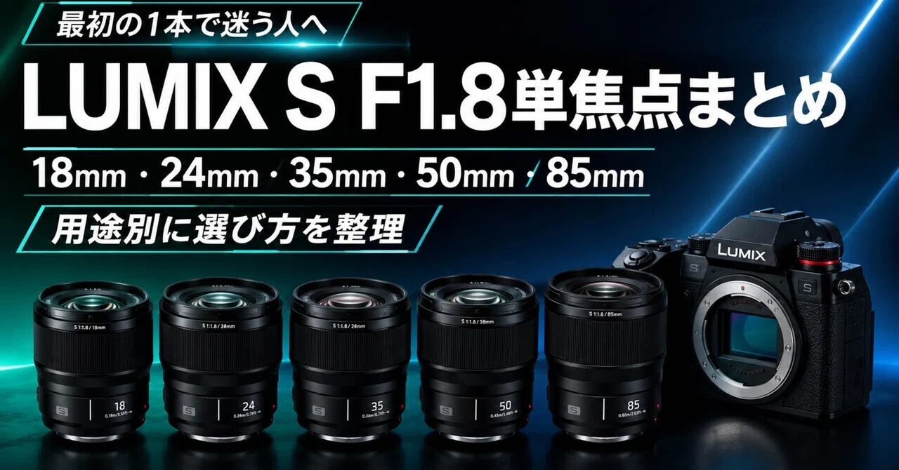 LUMIX S F1.8単焦点まとめ｜18mm・24mm・35mm・50mm・85mmを用途別に