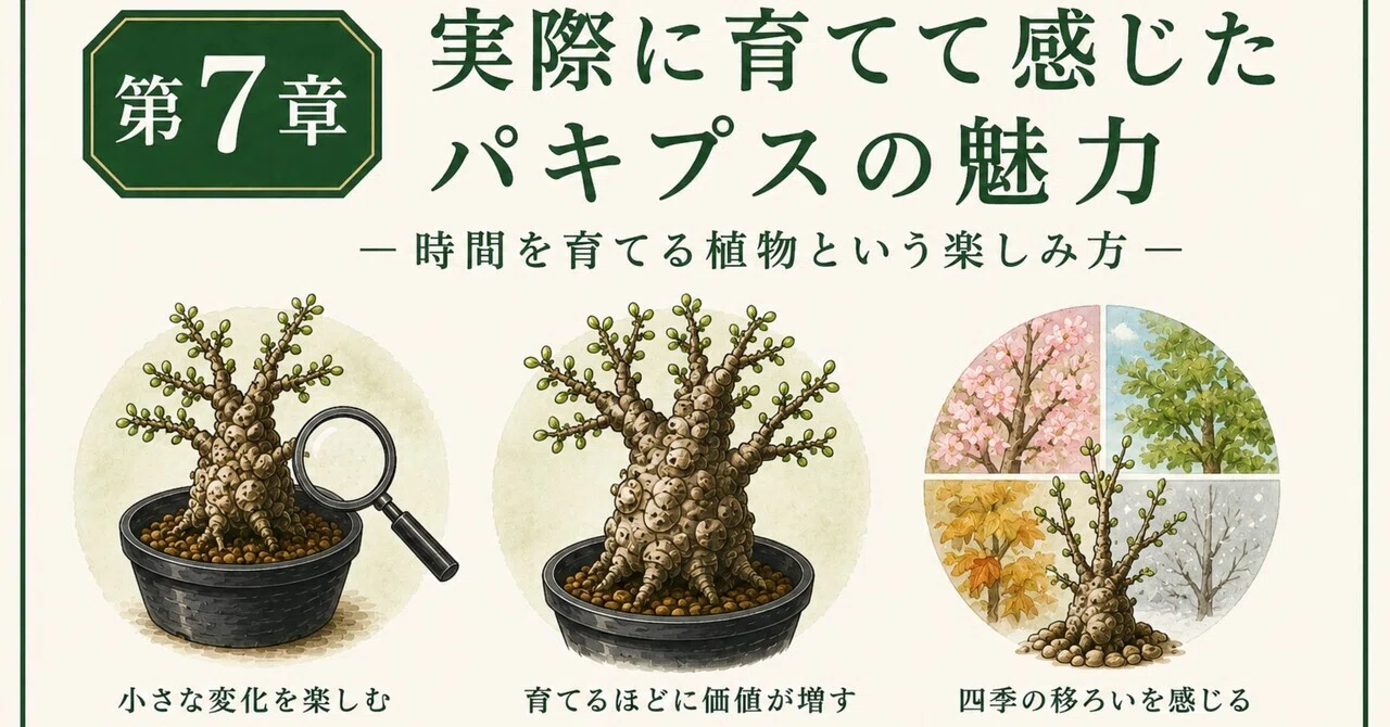 第7章 実際に育てて感じたパキプスの魅力― 時間を育てる植物という 