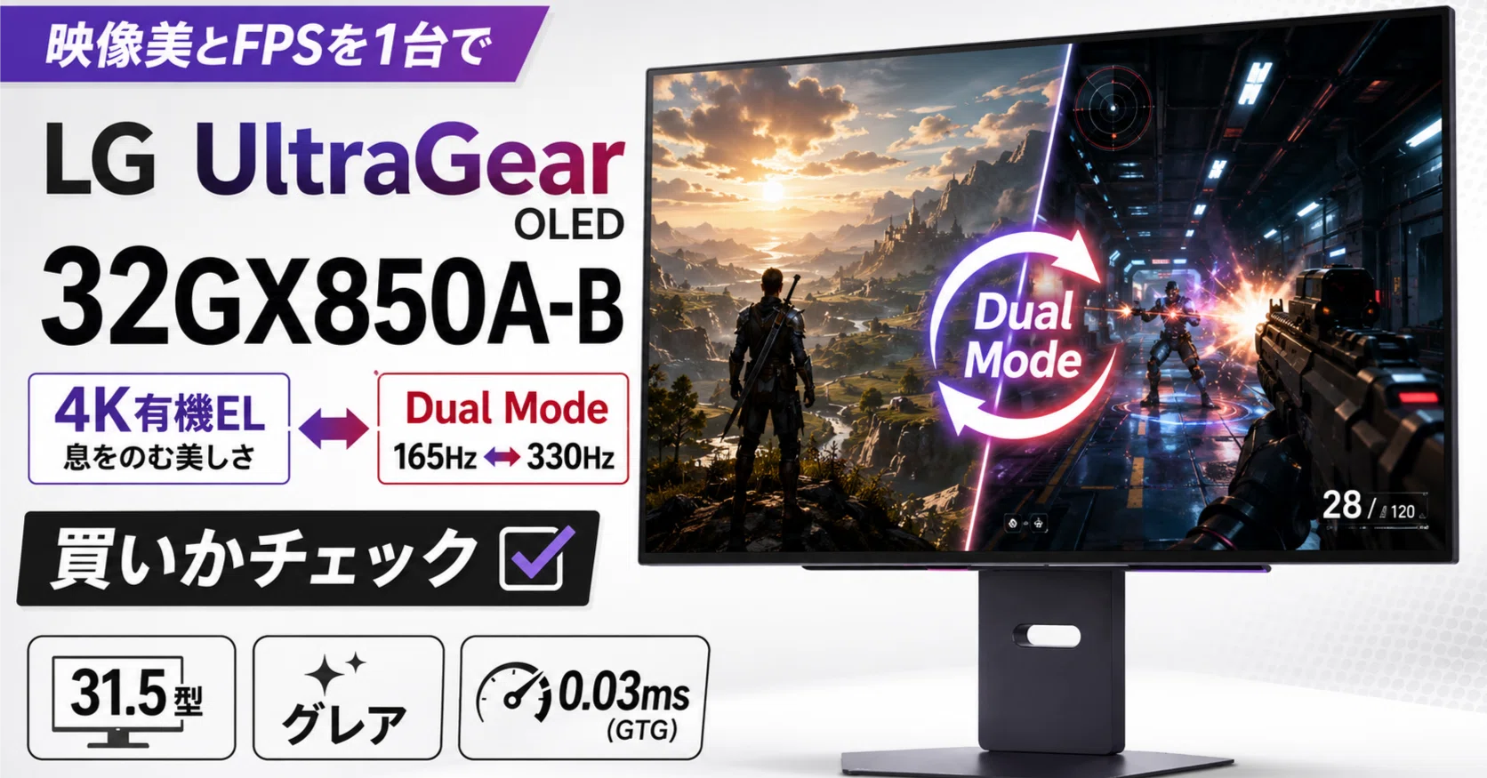 LG UltraGear OLED 32GX850A-B｜pc_masami