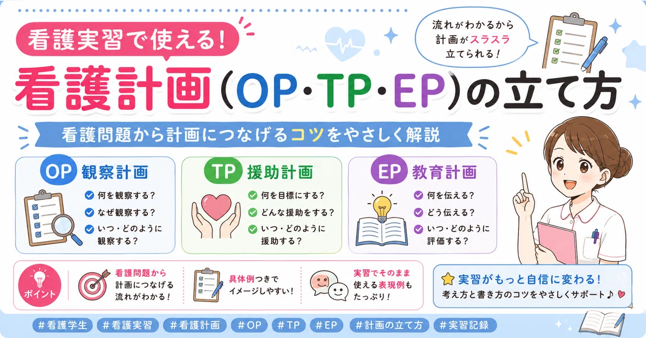 📝 看護実習で使える｜看護計画（OP・TP・EP）の立て方をわかりやすく
