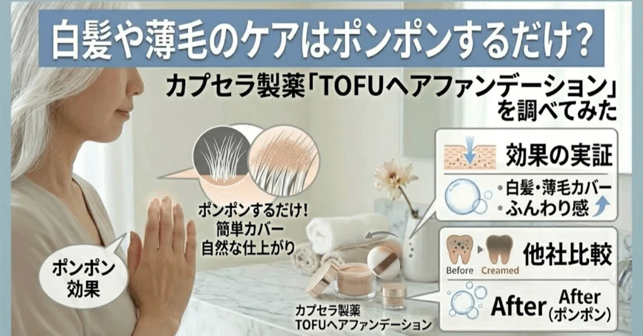 白髪や薄毛のケアはポンポンするだけ？カプセラ製薬「TOFUヘア