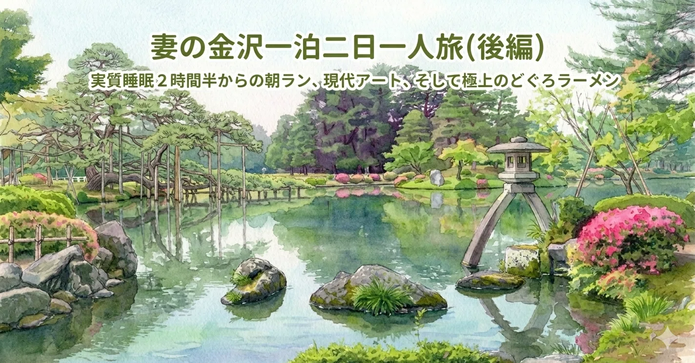 妻の金沢一泊二日一人旅(後編) | 実質睡眠2時間半からの朝ラン、現代 
