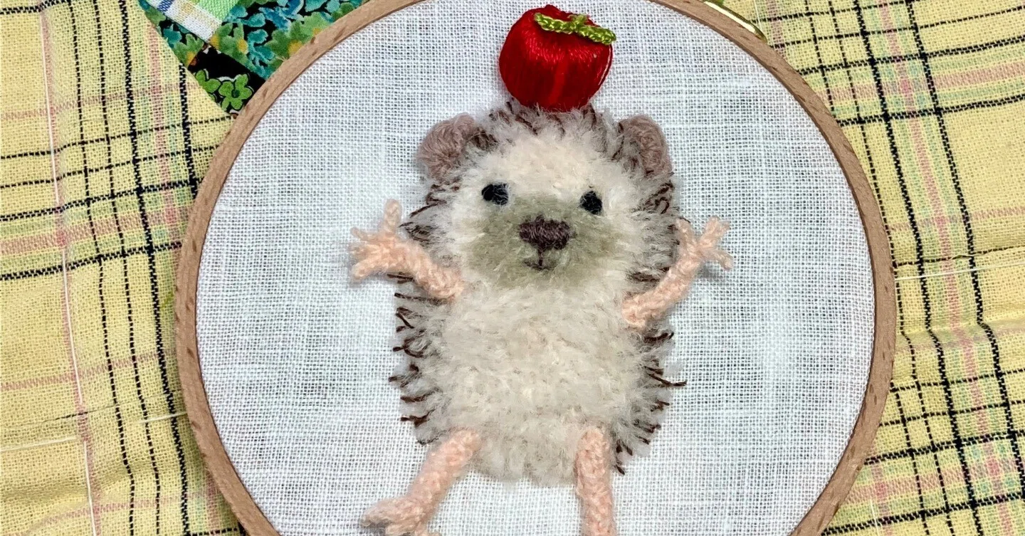 立体刺しゅう㉟ハリネズミ🦔｜kiki