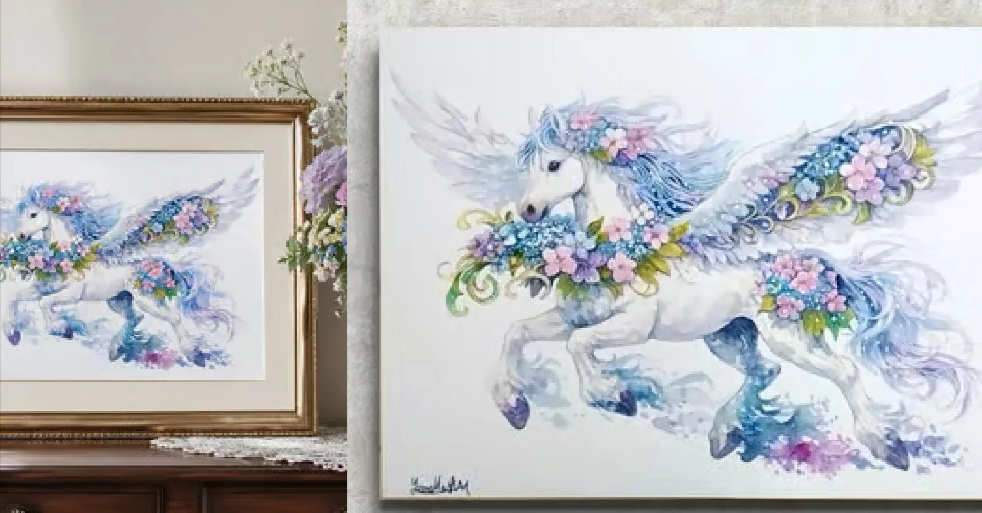 Starry☆Sky La Ruche キャンバスアート 天馬翼 作品紹介】🦄『Celestial Bloom』〜上の光と風をまとう、美しき花の