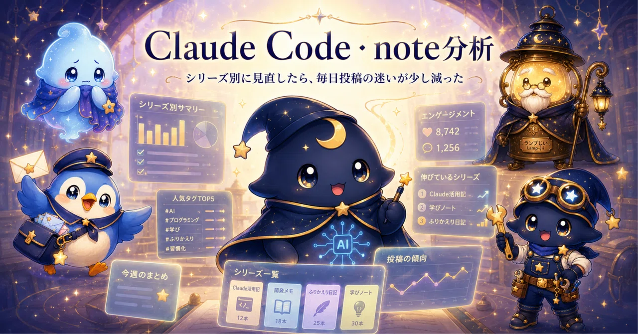 Claude Codeでnoteをシリーズ別に見直したら、毎日投稿の迷いが少し減った｜Haruki｜AI・note・副業の実験記録